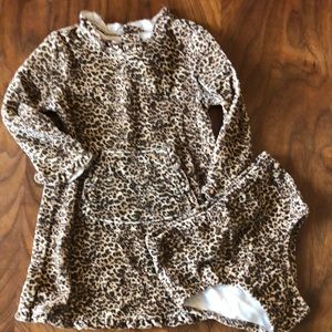 Children’s Place Leopard print dress with front hoodie style pocket